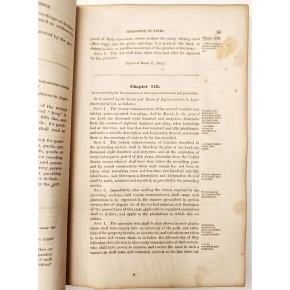1862 Acts & Resolves State Of Maine 1st Edition 41st Legislature Public Law F5 - Picture 5 of 6